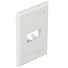 2 Port Mini-Com Classic Series Vertical Faceplate ABS Label Pocket CFPL2WHY