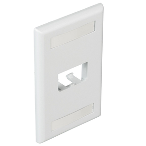 2 Port Mini-Com Classic Series Vertical Faceplate ABS Label Pocket CFPL2WHY