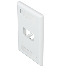 2 Port Mini-Com Classic Series Vertical Faceplate ABS Label Pocket CFPL2WHY
