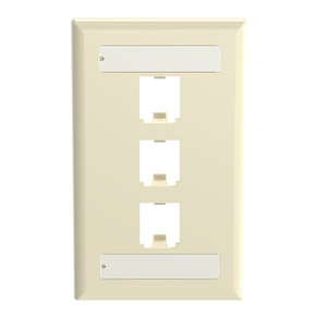 3 Port Mini-Com Classic Series Vertical Faceplate ABS Label Pocket CFPL3EIY
