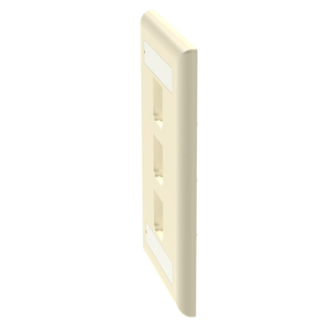 3 Port Mini-Com Classic Series Vertical Faceplate ABS Label Pocket CFPL3EIY