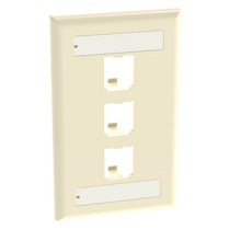 3 Port Mini-Com Classic Series Vertical Faceplate ABS Label Pocket CFPL3EIY