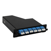 TP/APC Elite Male to LC/UPC 12-Fiber Singlemode LGX Mount Compatible blue Adapter FB43-1300-12FSM