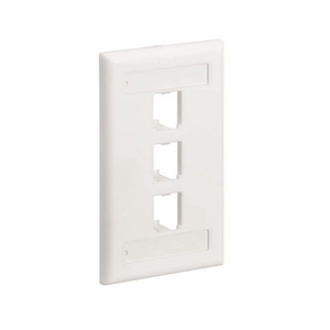 3 Port Mini-Com Classic Series Vertical Faceplate ABS Label Pocket CFPL3IWY