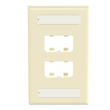 4 Port Mini-Com Classic Series Vertical Faceplate ABS Label Pocket CFPL4EIY