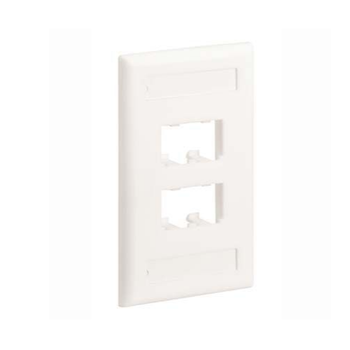 4 Port Mini-Com Classic Series Vertical Faceplate ABS Label Pocket CFPL4IWY