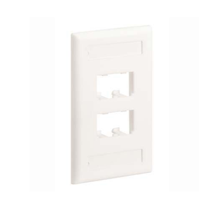 4 Port Mini-Com Classic Series Vertical Faceplate ABS Label Pocket CFPL4IWY