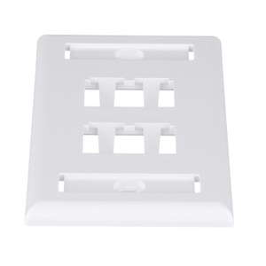 4 Port Mini-Com Classic Series Vertical Faceplate ABS Label Pocket CFPL4WHY