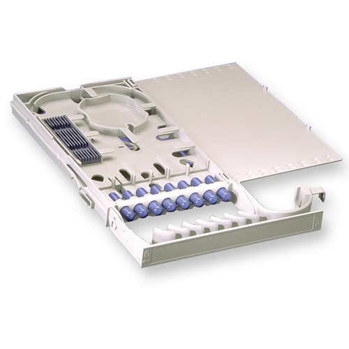 Fiber Manager System Fiber Termination Module Pigtails Right Side 12 F SC Connectors OptiStrip 900 μm Buffered Fiber Singlemode OS2 QFMRS-TT5C