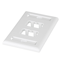 4 Port Mini-Com Classic Series Vertical Faceplate ABS Label Pocket CFPL4WHY