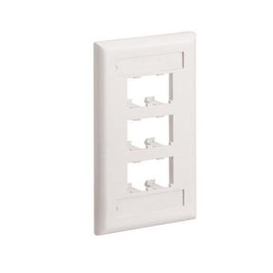 6 Port Mini-Com Classic Series Vertical Faceplate ABS Label Pocket CFPL6IWY