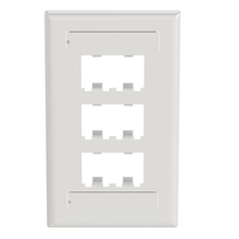 6 Port Mini-Com Classic Series Vertical Faceplate ABS Label Pocket CFPL6WHY