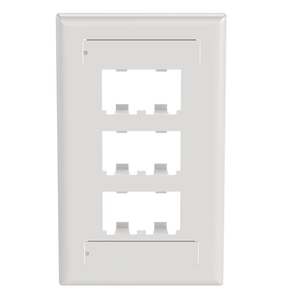 6 Port Mini-Com Classic Series Vertical Faceplate ABS Label Pocket CFPL6WHY