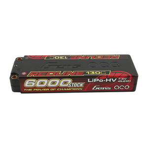 Gens Ace Redline Series 6000mAh 2S2P 7.6V 130C HardCase HV Lipo Battery