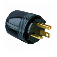 1.53 Inch Width Black Medium Duty Black Straight Blade Plug 5765BK
