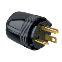 1.53 Inch Width Black Medium Duty Black Straight Blade Plug 5765BK