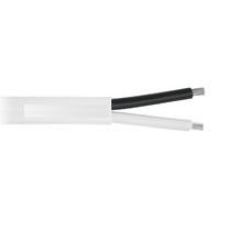 14 AWG 2 Conductor White Jacket Black and White Duplex Boat Flat Cable (Standard Lengths)