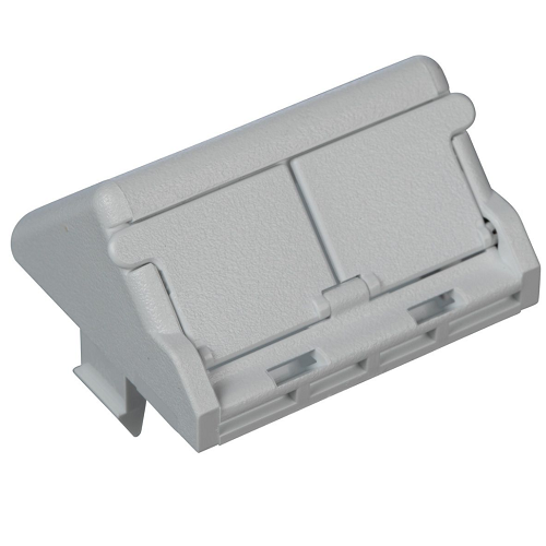 2 Port 1/2 Size Mini-Com Modular Insert Sloped Shuttered Mount Facepla