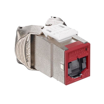 Cat 6A Shielded QUICKPORT Jack with Shutters Dark Red 6ASJK-SR6