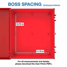 17.75" x 16.27" x 9.33" Boss Spacing Industrial Enclosure I632HL,TRBR