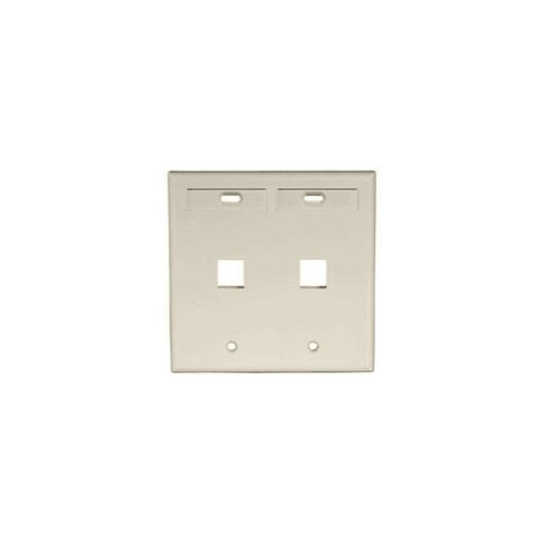 Dual-Gang QUICKPORT Wallplate 2-Port Ivory 42080-2IP