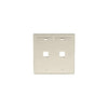 Leviton Dual-Gang QUICKPORT Wallplate 2-Port Ivory 42080-2IP