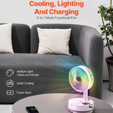 8 Inch 20000 mAh Battery Capacity Foldable Rechargeable Oscillating Fan – 3-in-1 with Remote Control and 8 Adjustable Speeds