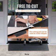 1.6" Rise Cuttable Threshold Ramp, 35.4" Wide Non-Slip Rubber Wheelchair Ramp for Doorways, Driveways, & Bathrooms