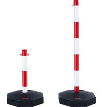 Adjustable Traffic Delineator Posts Safety Barrier with Fillable Base & 6.6FT Chain for Traffic Control & Construction Red & White (6 Pack)