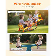 2-Seat Kids Metal Seesaw, Rocking Teeter Totter with Handles, 200 lbs Capacity, Outdoor Toy for Ages 3+