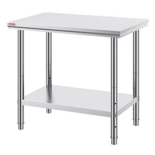 24 X 36 X 32 In Stainless Steel Work Table with 4 Wheels  for Commercial Kitchen Restaurant GZT90X60J