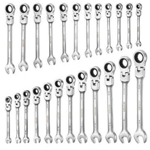 24-Piece Flex-Head Ratcheting Wrench Set SAE & Metric 72-Tooth Cr-V Steel with Case
