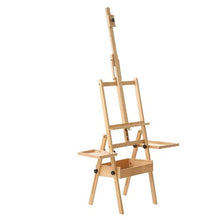 H-Frame Studio Easel 35.43-Inch Canvas Beech Wood Adjustable Height & Angle Storage Box & Trays