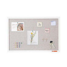 30" x 20" White Cork Board with Linen Surface for Home School and Office