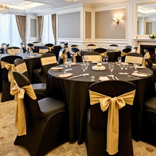 100PCS Stretch Spandex Chair Covers Flat-Front Polyester Slipcovers for Wedding Banquet & Dining Chairs (Black)