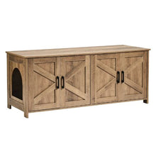 47.2-Inch Cat Litter Box Enclosure for 2 Cats Hidden Double-Room Cabinet Fits Most Litter Boxes Greige