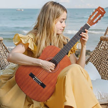 36 Inch Classical Guitar Starter Kit with Gig Bag Tuner Capo & Accessories (Natural)