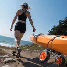 Kayak Cart 200lb Foldable Trolley with 10" Tires & Strap for Kayaks and SUPs