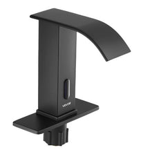 9/16 In Touchless Bathroom Sink Faucet Automatic Motion Sensor Waterfall Tap Matte Black