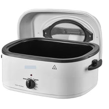 22QT Electric Roaster Oven 1450W Viewing Lid Defrost & Warm Functions Removable Pan & Rack (White)