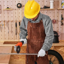 Flame Resistant Cowhide Split Leg Leather Welding Apron – Heavy Duty Safety Apron with 3 Pockets (XL Size)