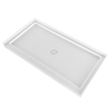 60 x 32 Inch Rectangle Shower Base Acrylic & PVC Center Drain (White)