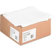 54"W x 108"L Rectangular Table White Cover 20/Carton Paper With Plastic Liner TCO31108