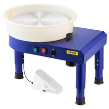 Pottery Wheel 14" Ceramic Forming Machine 60–300 RPM Foot Pedal (Blue)