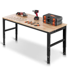61 x 20-Inch Adjustable Workbench 2000 LBS Capacity 27.1-36-Inch Height Power Outlets