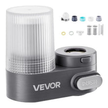 Faucet Mount Water Filter Vertical Carbon Fiber Purifier for Sink Tap Removes Chlorine & Lead, 3 Filters Gray