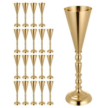 Wedding Flower Vase, 16.9" Gold Trumpet Centerpiece Vases for Wedding & Party Decor (20PCS)