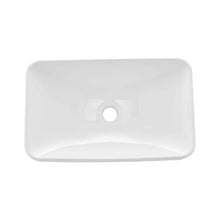 19.29" x 12.01" Rectangular Semi-Recessed Bathroom Sink White Ceramic Vessel Basin with Drain Hole