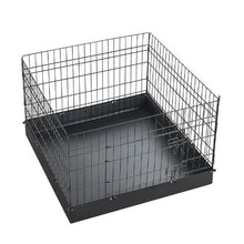 Dog Playpen 24" 4-Panel Foldable Metal Fence with Door & Pad (Black)
