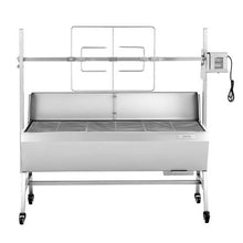 Charcoal Rotisserie Grill 38W Pig & Lamb Spit Roaster 132 LB Capacity Wheels Stainless Steel